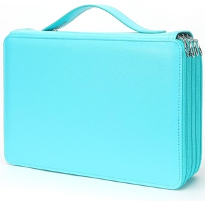 image:imageVomgomfom 200 Slots Pencil Bag 4Layer Zipper Portable Art Supply Organizer PU Leather Large Capacity Colored Pencil Case with Handle for 200 Watercolor Pens Gel Pens Green RoseQ Green