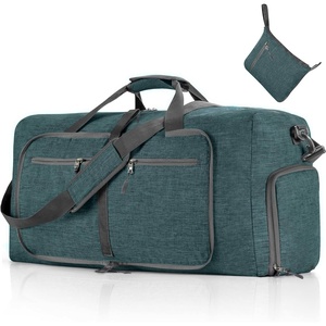 image:imageVomgomfom 65L85L115L Foldable Travel Duffle Bag Lightweight Checked Luggage with Shoe Compartment WaterResistant Weekender Overnight Bag for Men amp WomenF Green