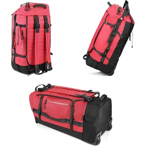 image:imageVomgomfom 86L Foldable Duffle Bag with Wheels  Waterproof Rolling Travel Bag Collapsible Luggage No Telescopic Handle for Men Women Camping Sports Weekend TripsRedRed